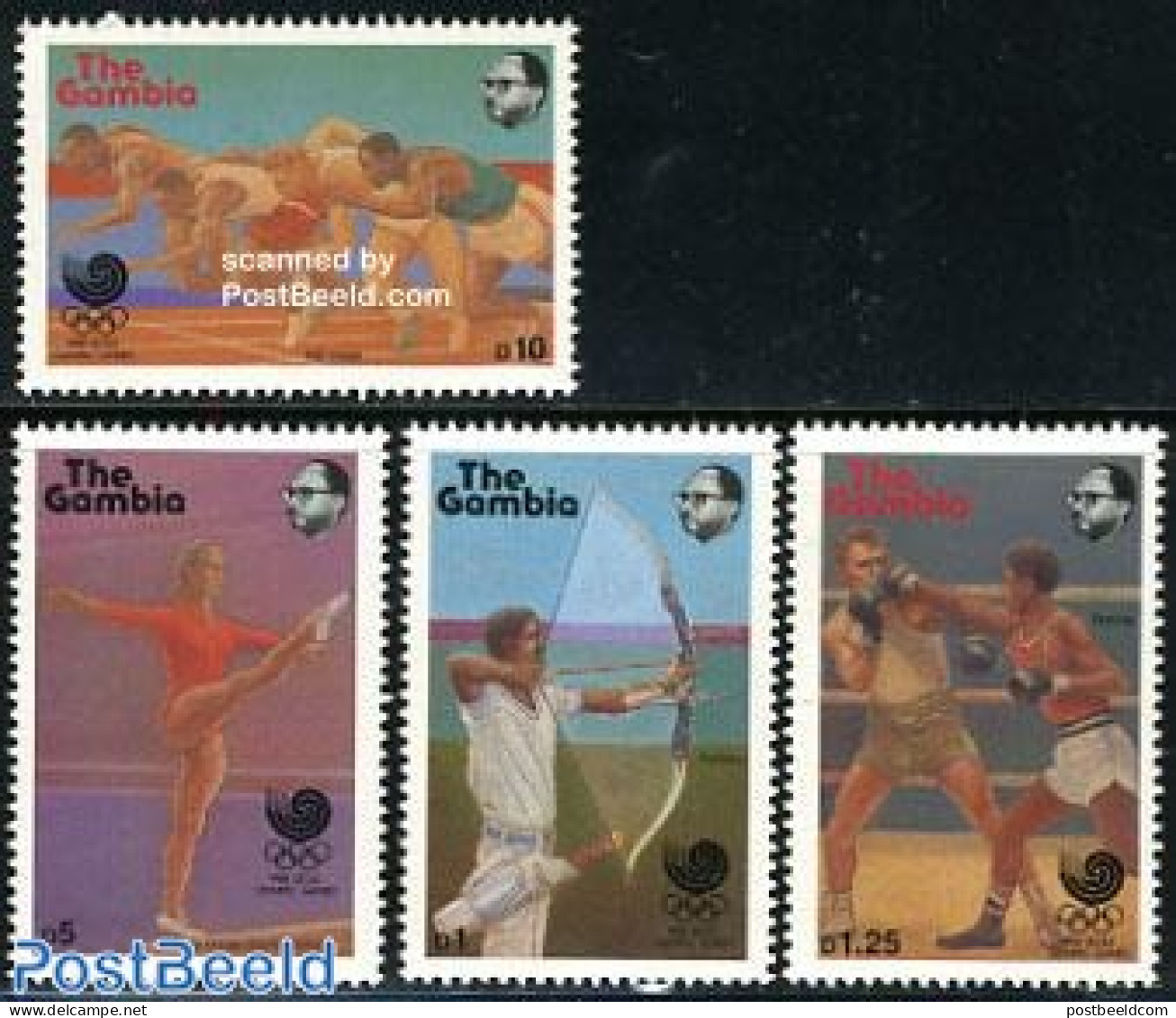 Gambia 1988 Olympic Games Seoul 4v, Mint NH, Sport - Athletics - Boxing - Gymnastics - Olympic Games - Shooting Sports - Athletics