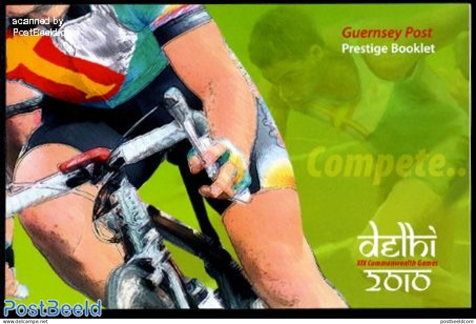 Guernsey 2010 Commonwealth Games Prestige Booklet, Mint NH, Sport - Cycling - Sport (other And Mixed) - Swimming - Ten.. - Cycling
