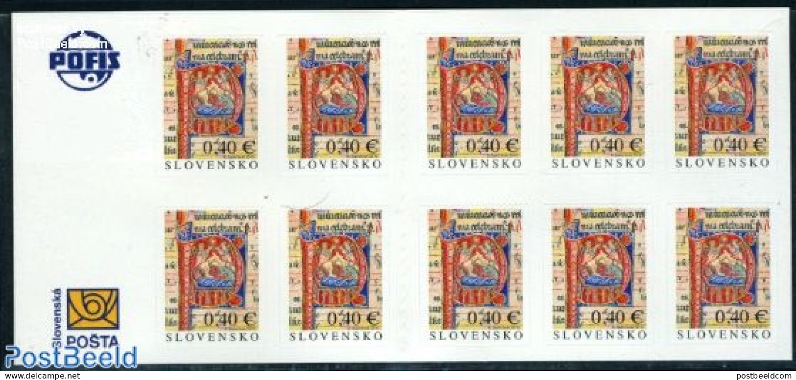 Slovakia 2010 Christmas Booklet S-a, Mint NH, Religion - Christmas - Stamp Booklets - Art - Books - Unused Stamps