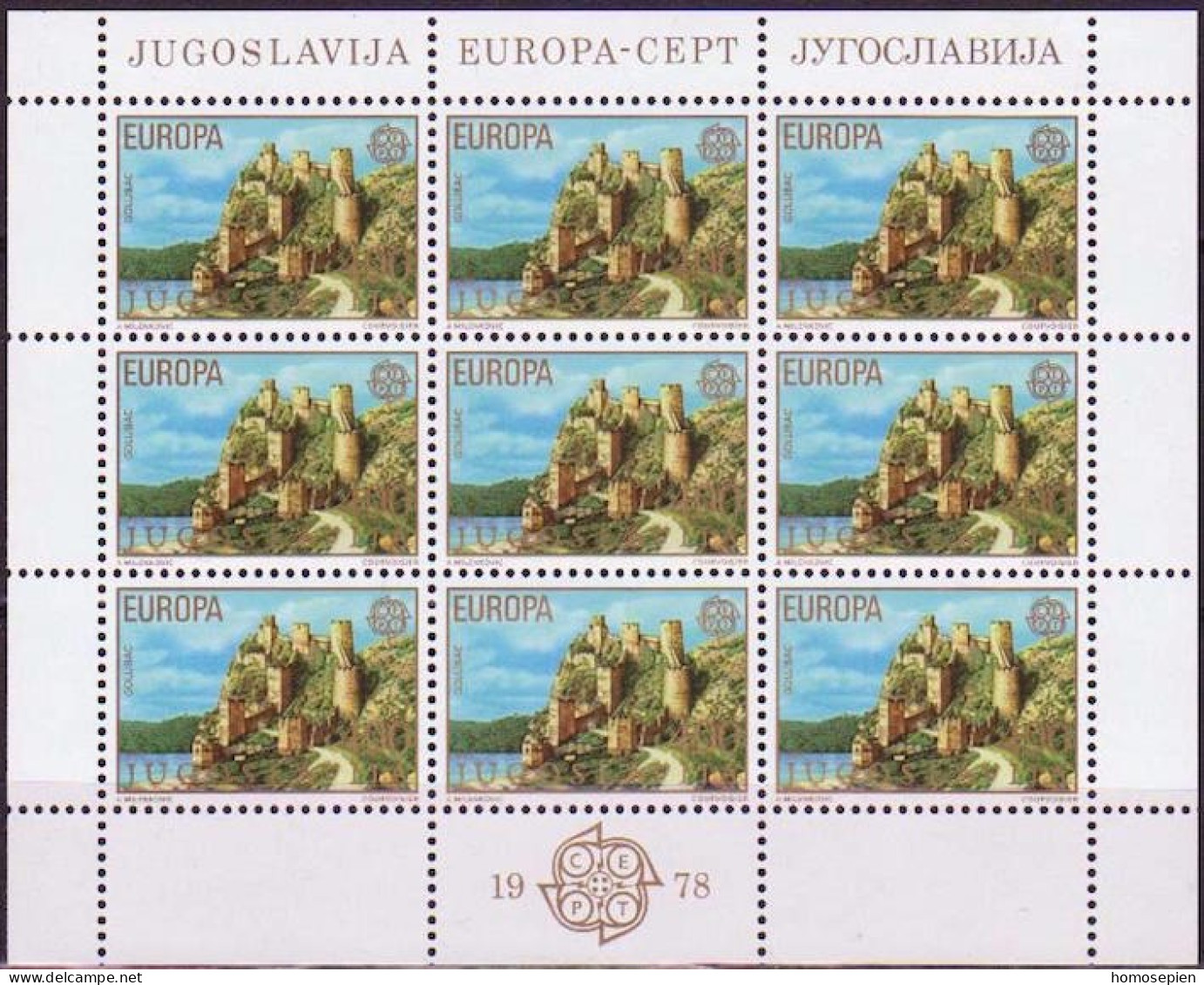 Yougoslavie - Jugoslawien - Yugoslavia Bloc Feuillet 1978 Y&T N°F1607 à F1608 - Michel N°KB1725 à KB1726 *** - EUROPA - Blocs-feuillets