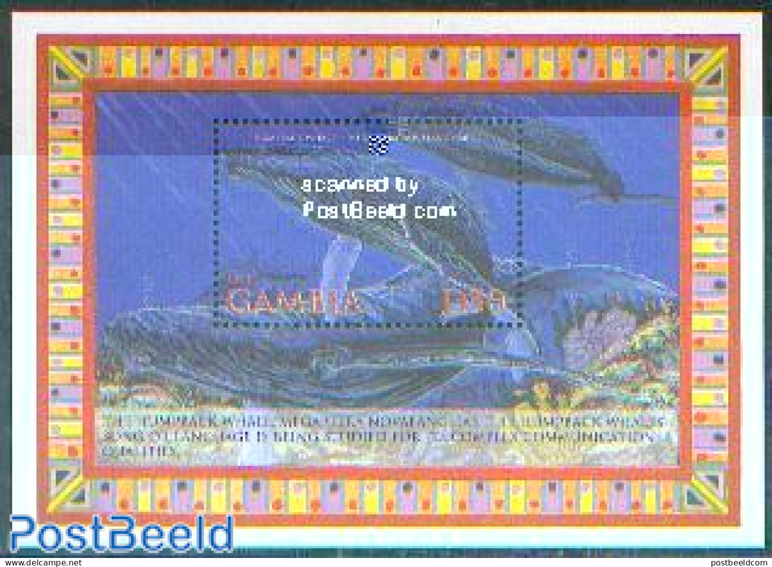 Gambia 2002 Humpback Whale S/s, Mint NH, Nature - Sea Mammals - Gambie (...-1964)