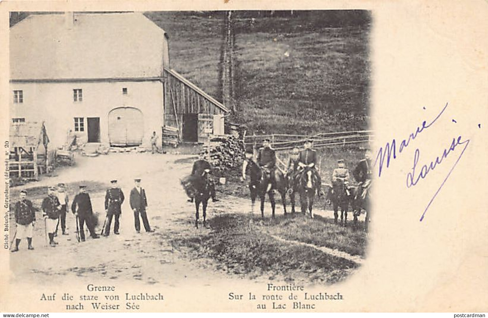 Louchbach (88) Frontière Sur La Route De Luchbach Au Lac Blanc - Cliché Baluche, Gérardmer - Other & Unclassified