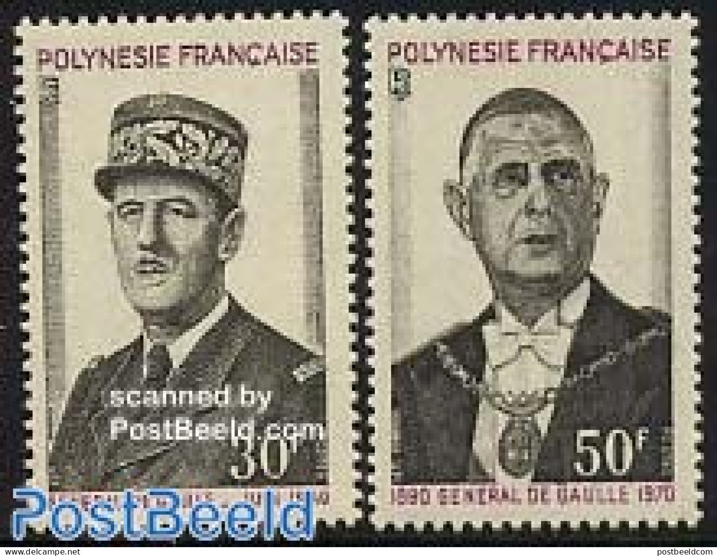 French Polynesia 1971 Charles De Gaulle 2v, Mint NH, History - Politicians - Ongebruikt