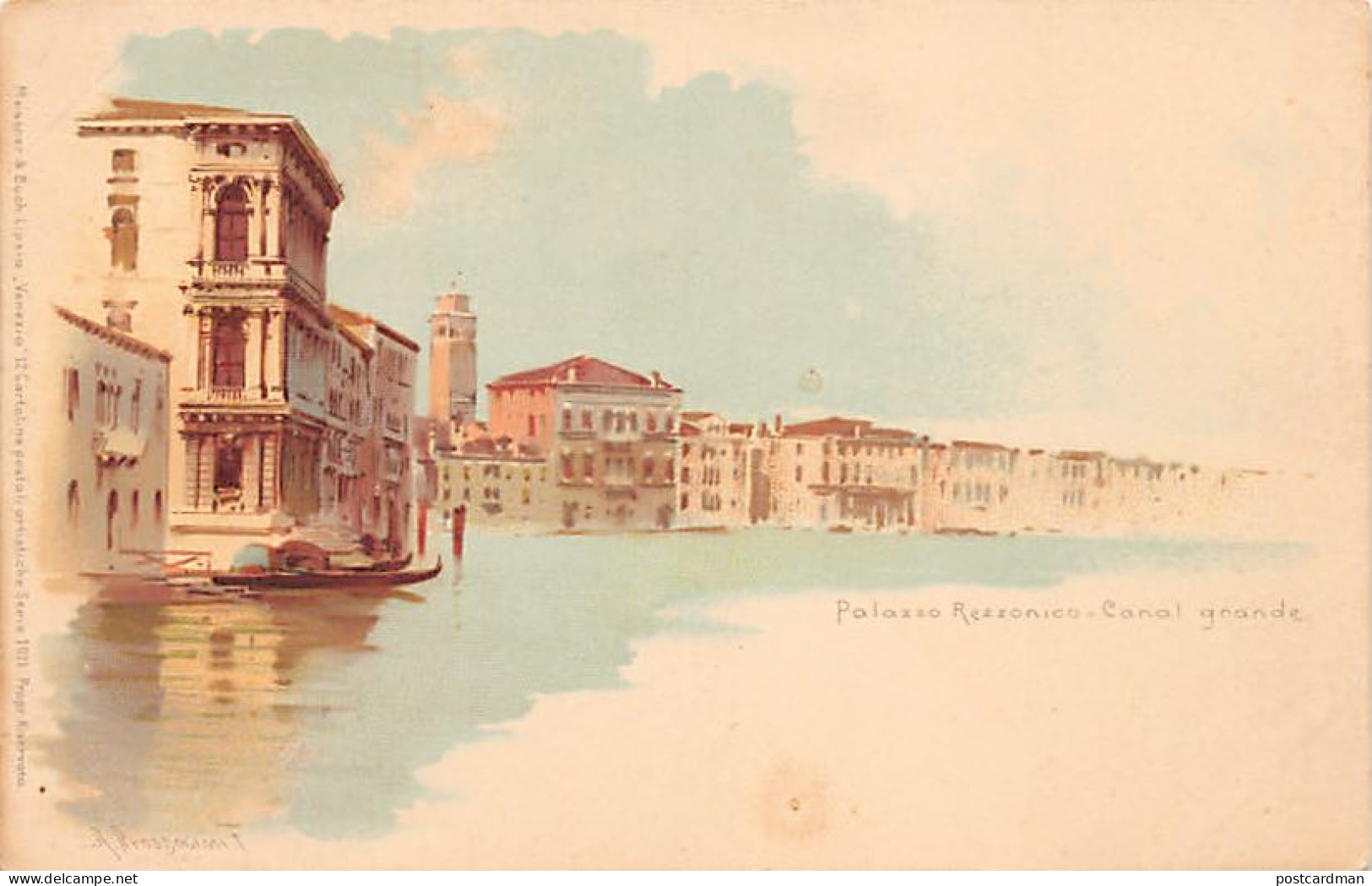 VENEZIA - Litografia - Palazzo Rezzonico - Canal Grande - Ed. Meissner - Venetië (Venice)