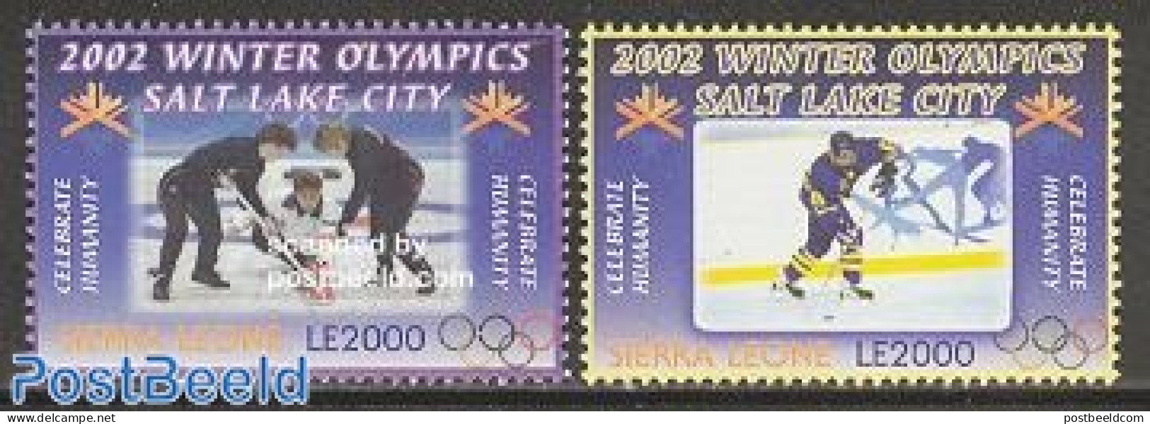Sierra Leone 2002 Salt Lake City Winter Olympics 2v, Mint NH, Sport - Ice Hockey - Olympic Winter Games - Hockey (sur Glace)