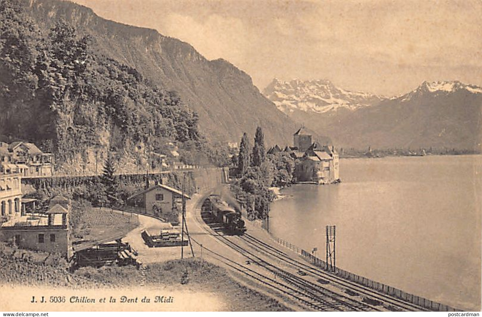 Lac Léman (VD) Chillon Et La Dent Du Midi - Chemin De Fer - Train - Ed. Jullien Frères 5036 - Other & Unclassified