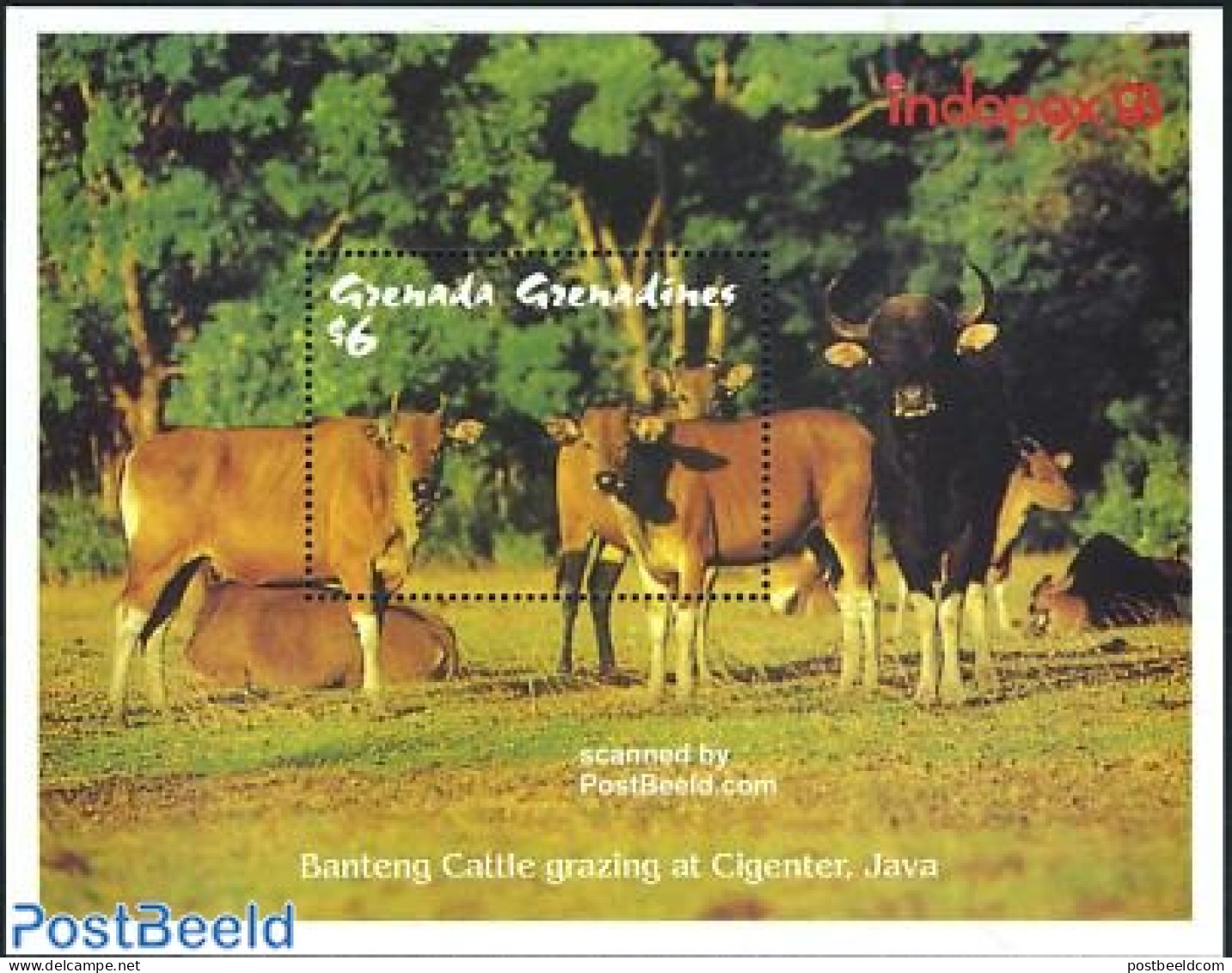 Grenada Grenadines 1993 Indopex S/s, Mint NH, Nature - Cattle - Grenada (1974-...)