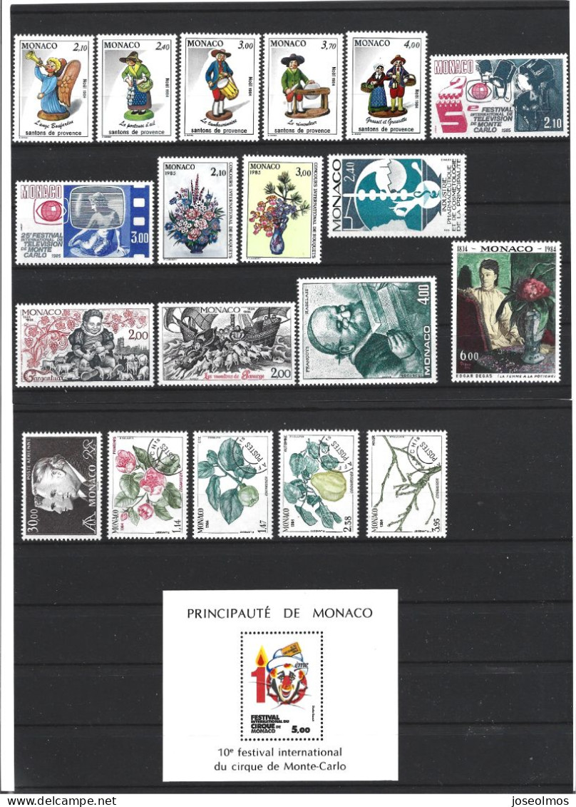 TIMBRES MONACO ANNEE 1984 NEUF** MNH LUXE +1 PA +1 BLOC +4 PREO - Full Years