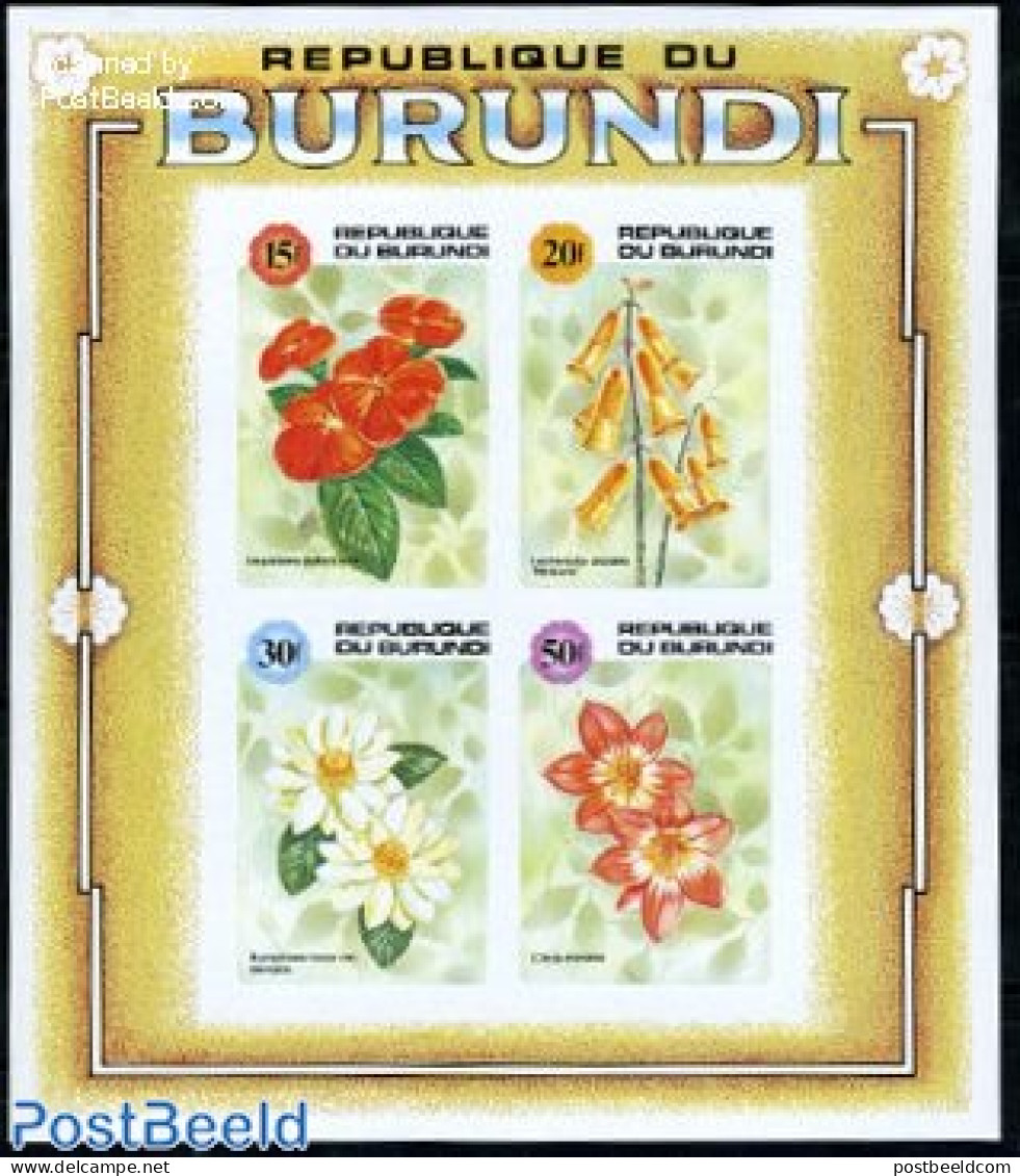 Burundi 1991 Flowers S/s Imperforated, Mint NH, Nature - Flowers & Plants - Sonstige & Ohne Zuordnung