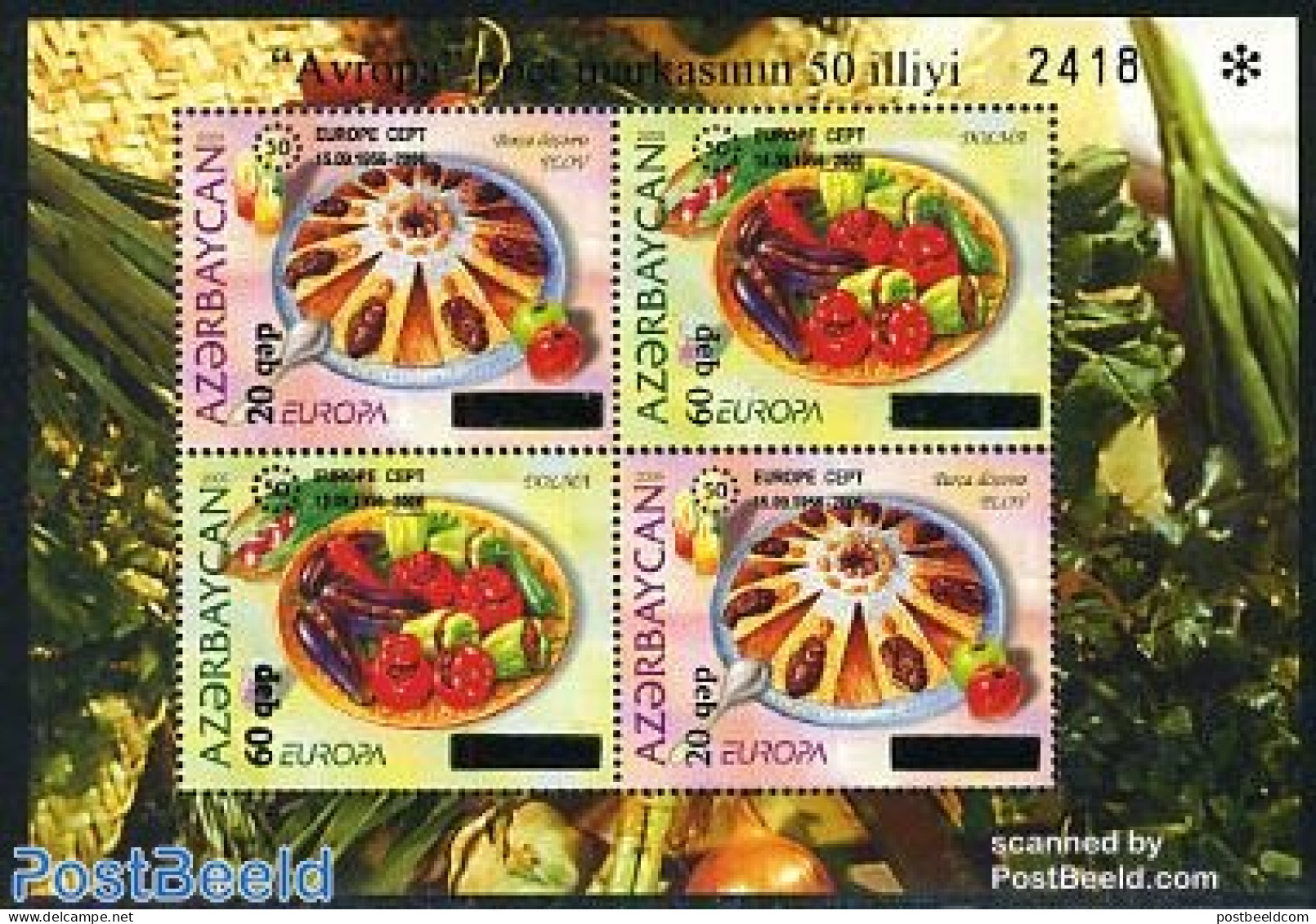 Azerbaijan 2006 Europa, Food Overprints S/s, Mint NH, Health - History - Food & Drink - Europa (cept) - Alimentation