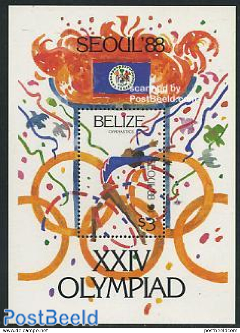 Belize/British Honduras 1988 Olympic Games S/s, Mint NH, Sport - Gymnastics - Olympic Games - Gimnasia