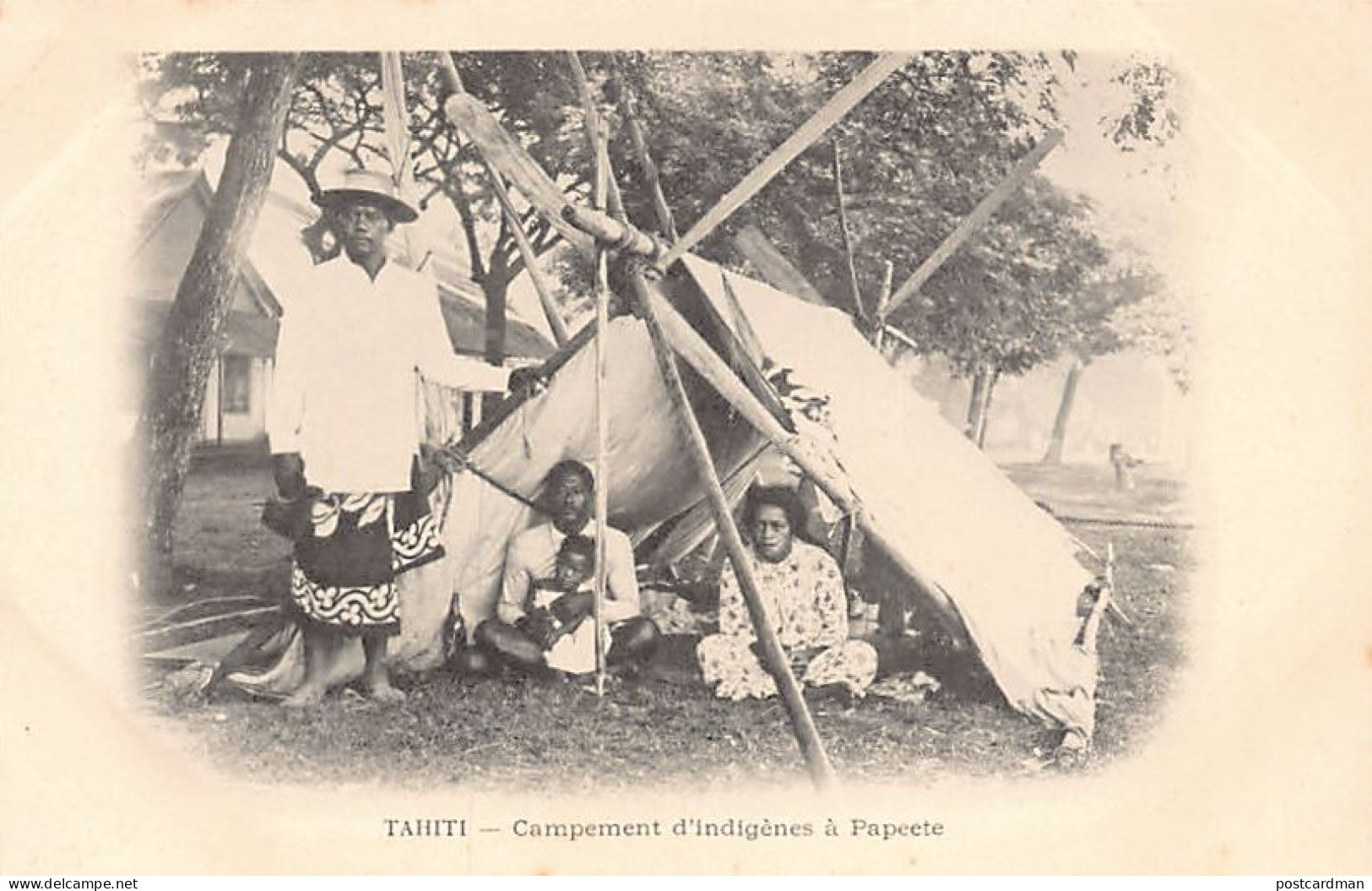 Polynésie - TAHITI - Campement D'indigènes à Papeete - Ed. Inconnu  - Polynésie Française