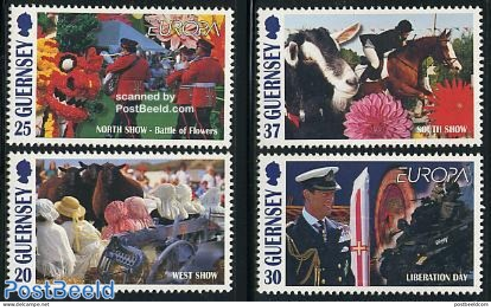 Guernsey 1998 Europa, Festivals 4v, Mint NH, History - Nature - Various - Europa (cept) - Cattle - Folklore - Uniforms - Costumes