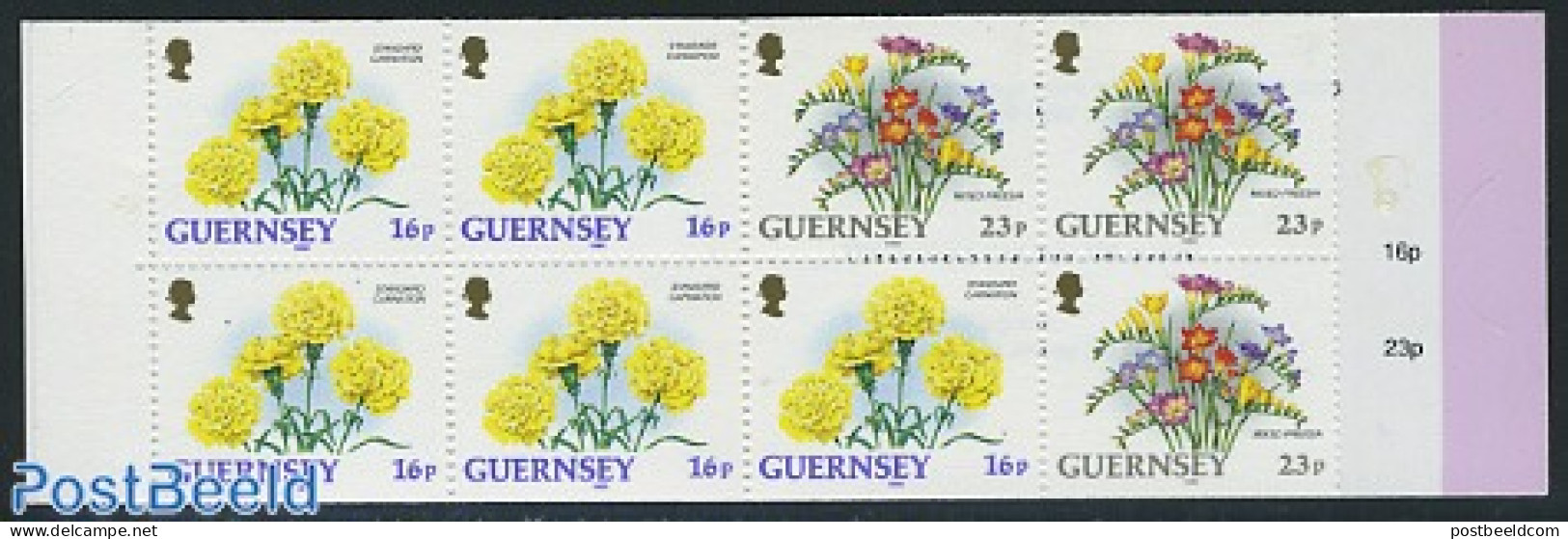 Guernsey 1992 Flowers Booklet, Mint NH, Nature - Flowers & Plants - Stamp Booklets - Unclassified