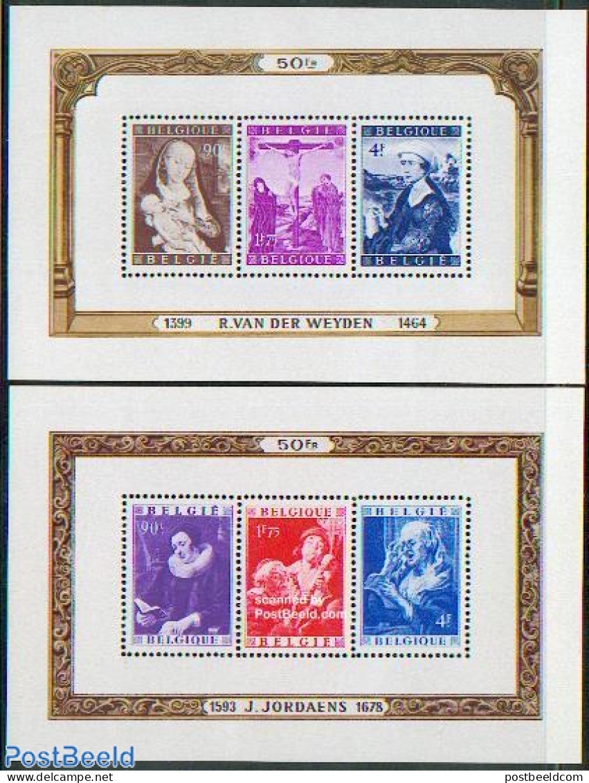 Belgium 1949 Culture 2 S/s, Unused (hinged), Art - Paintings - Unused Stamps