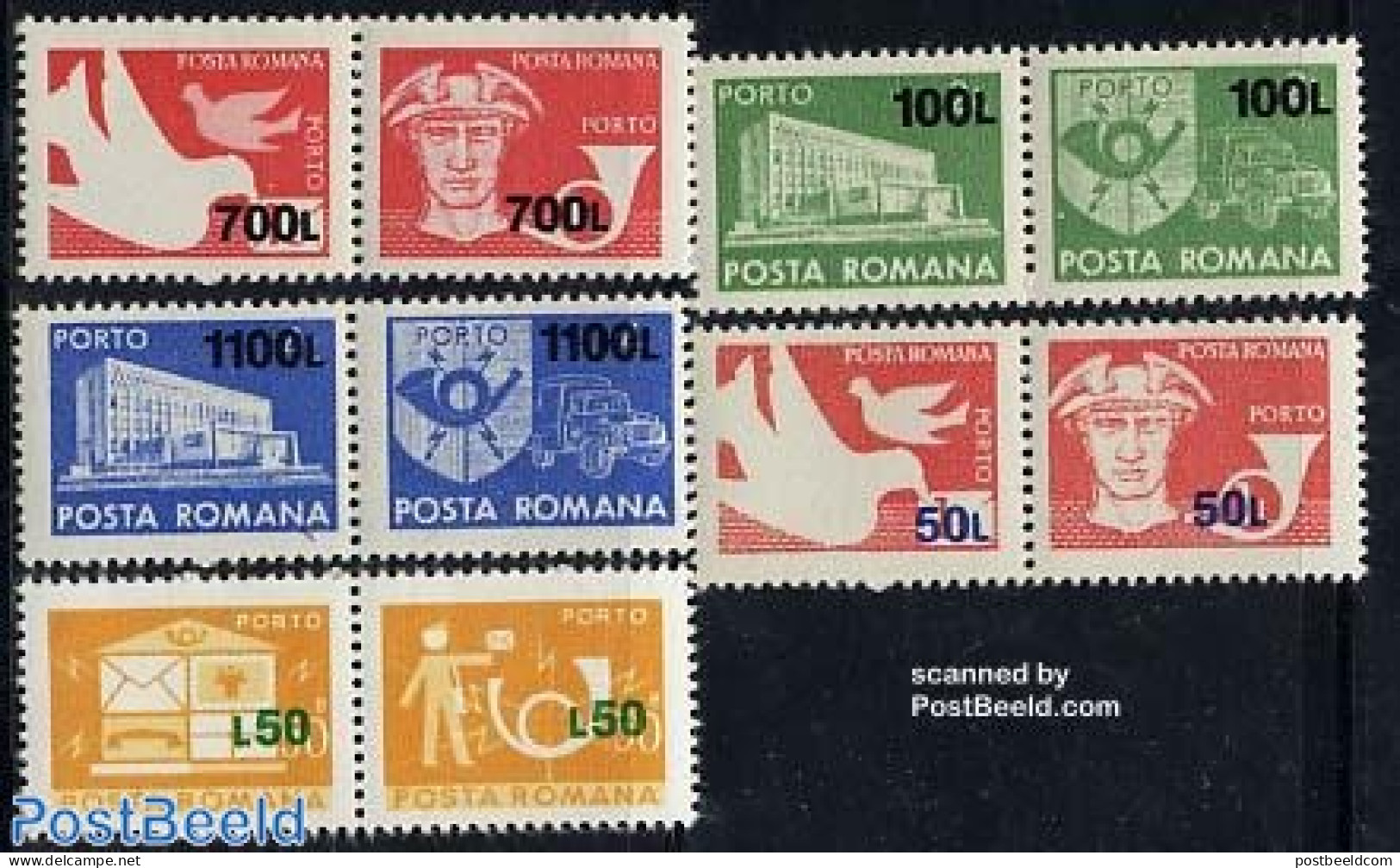 Romania 1999 Postage Due 5x[:], Mint NH, Post - Autres & Non Classés