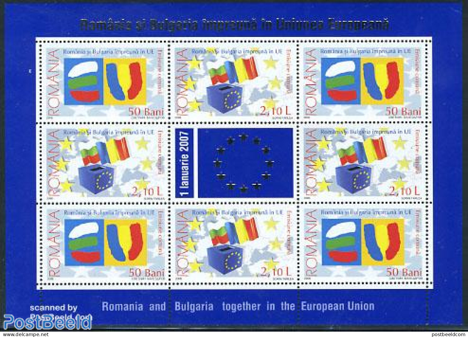 Romania 2006 EU Membership M/s, Mint NH, History - Various - Europa Hang-on Issues - Joint Issues - Maps - Neufs