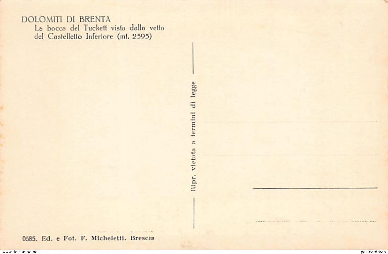 DOLOMITI DI BRENTA (TR) La Bocca Del Tuckett - Other & Unclassified