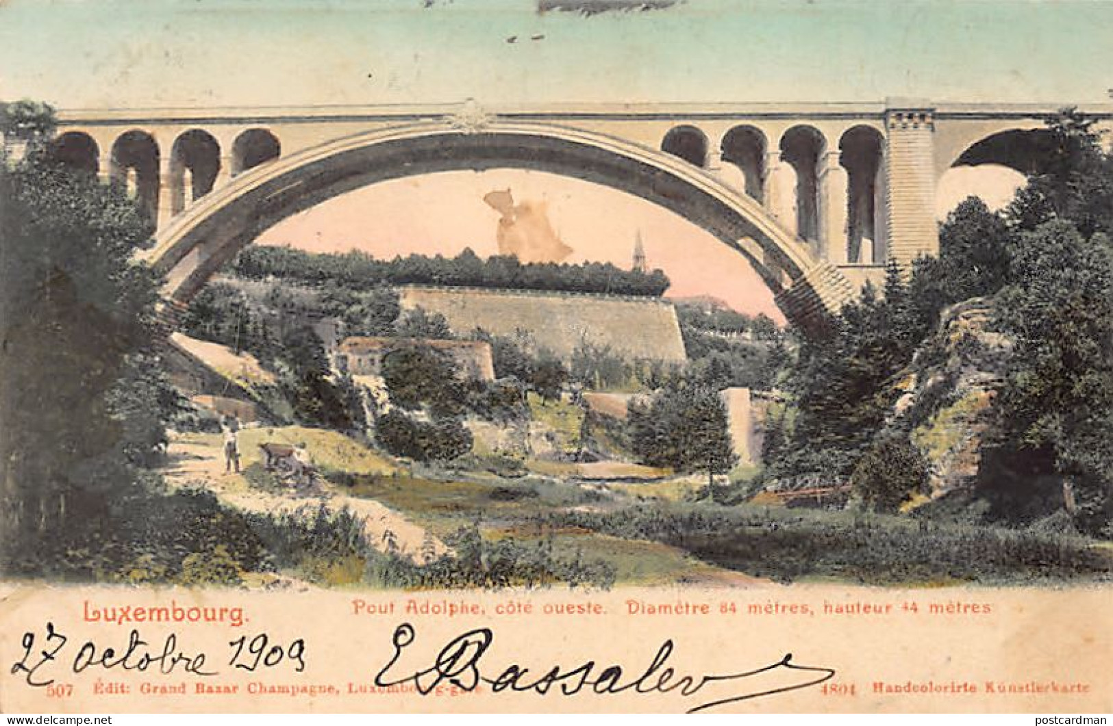 LUXEMBOURG VILLE - Pont Adolphe, Côté Ouest - Ed. Grand Bazar Champagne 507 - Luxembourg - Ville