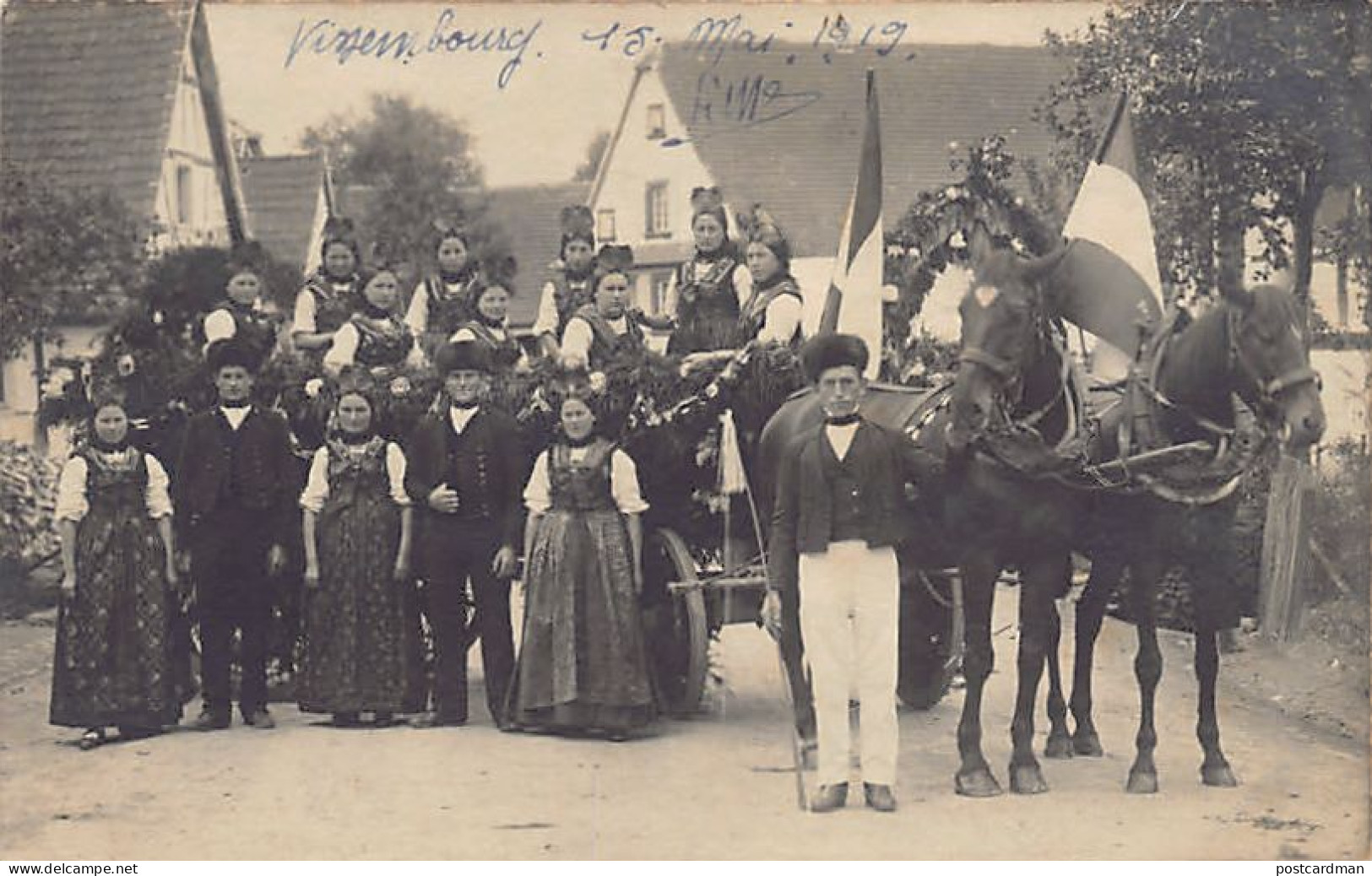 Wissembourg - Carte Photo 1919 - Villageois En Costume Folklorique - Photo Franz Bücheler - Wissembourg