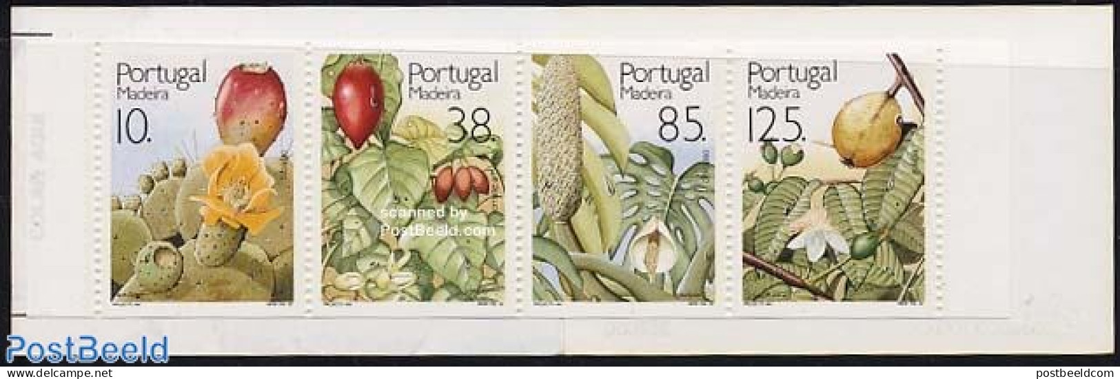 Madeira 1992 Fruits 4v In Booklet, Mint NH, Nature - Cacti - Flowers & Plants - Fruit - Stamp Booklets - Sukkulenten