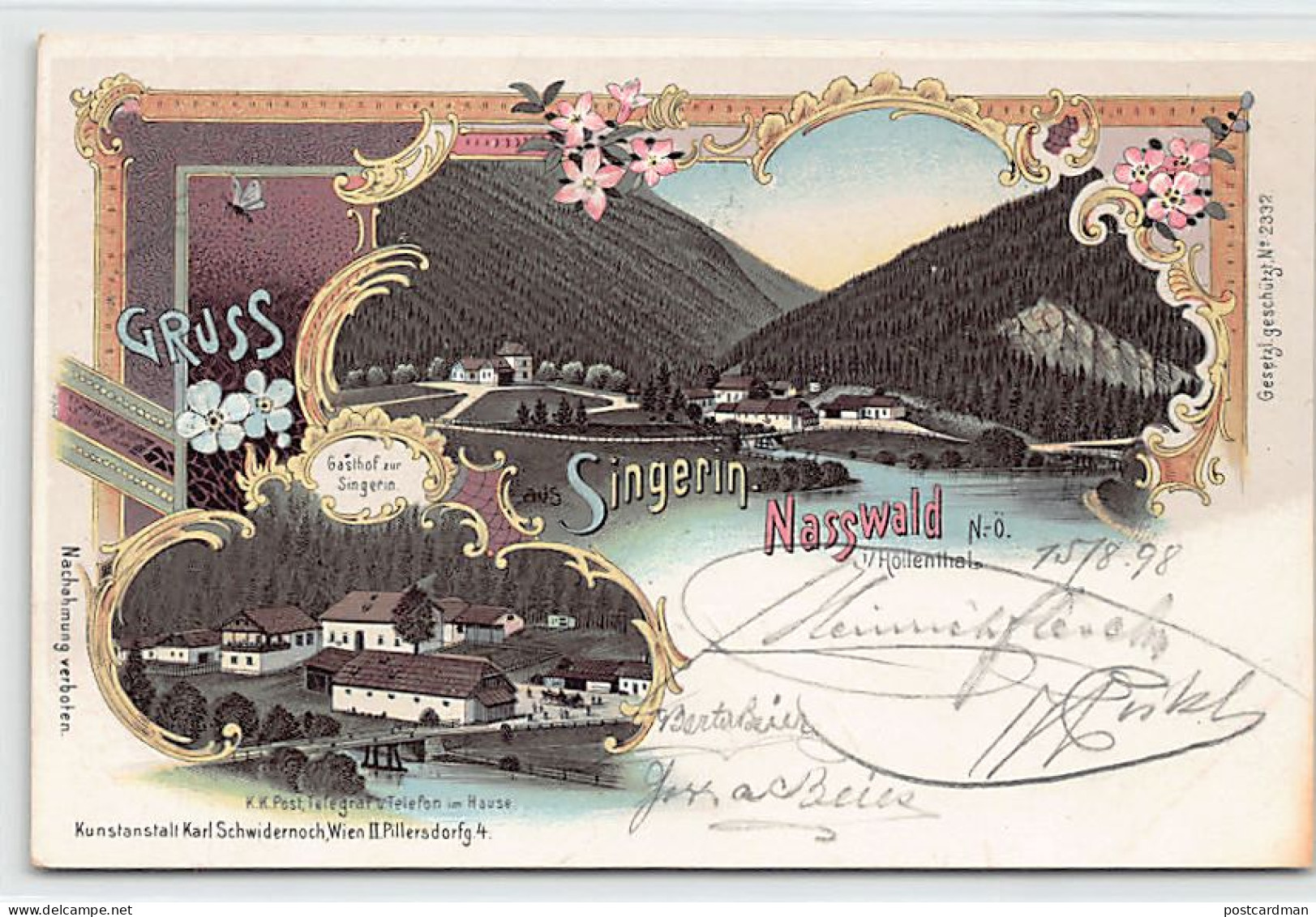 Österreich - SINGERIN-NASSWALD (NÖ) Litho - Jahr 1898 - Other & Unclassified