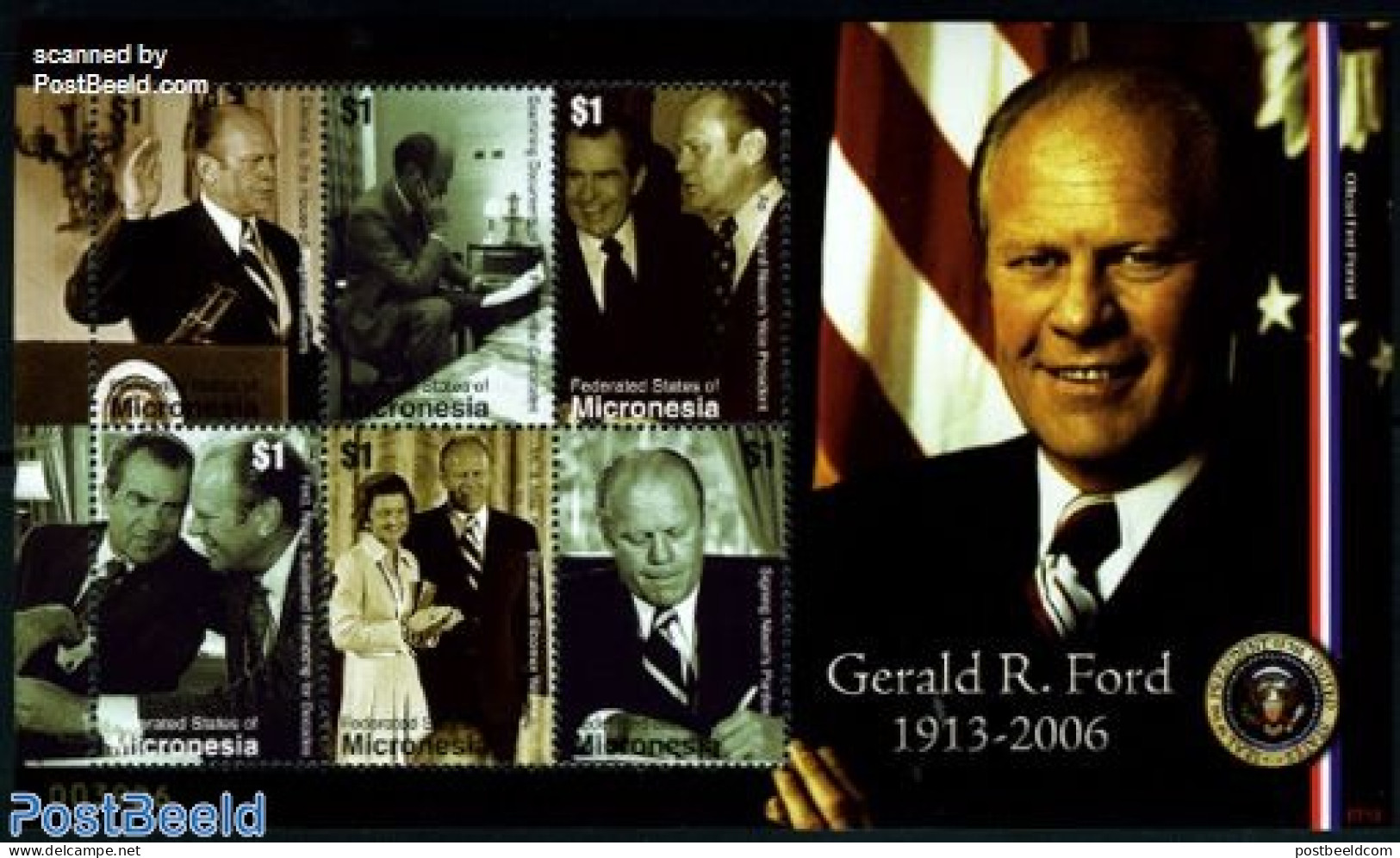 Micronesia 2007 Gerald R. Ford 6v M/s, Mint NH, History - American Presidents - Politicians - Mikronesien
