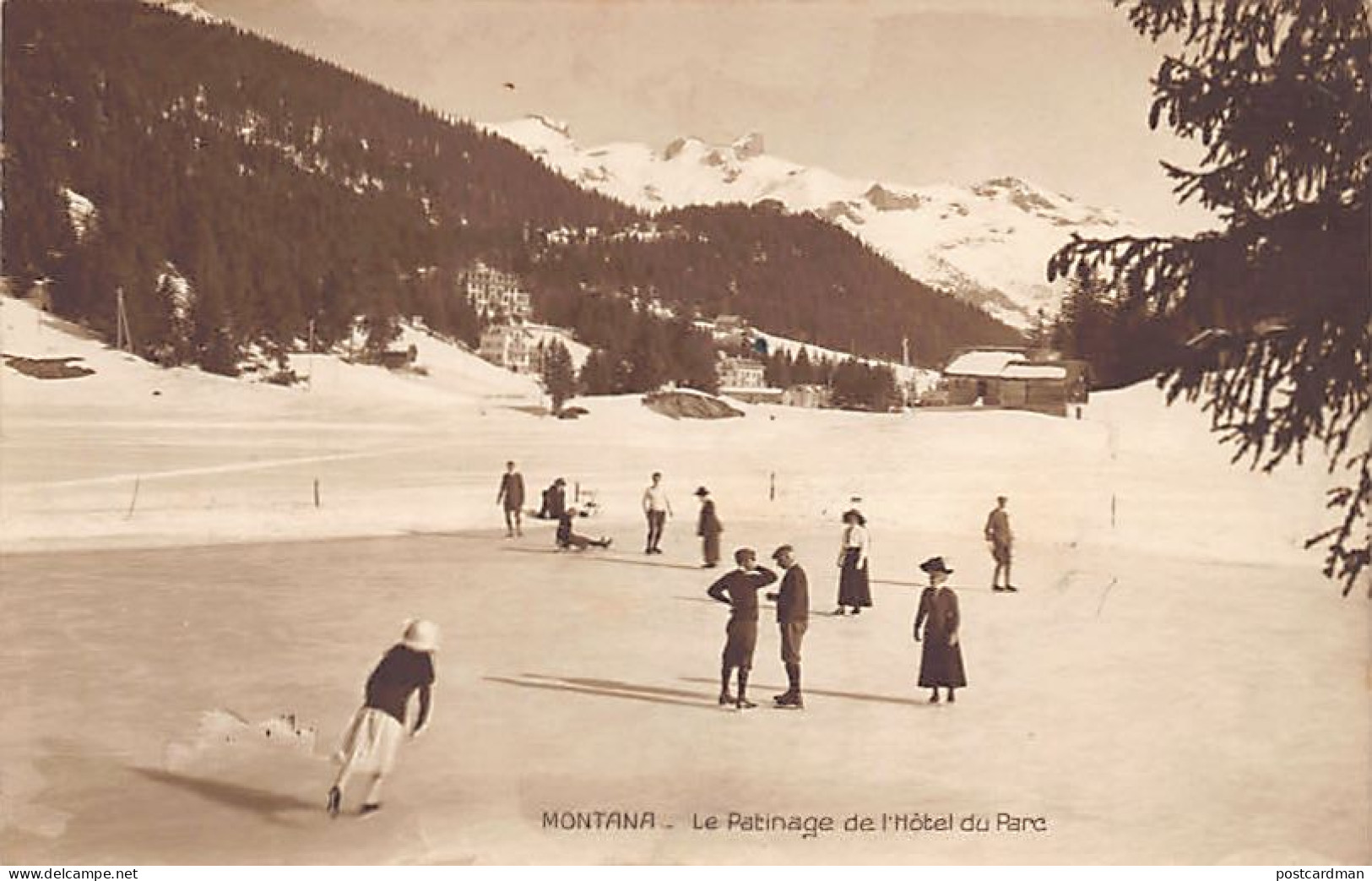 Suisse - MONTANA (VS) Le Patinage De L'Hôtel Du Parc - Ed. G. Werro 2061 - Crans-Montana