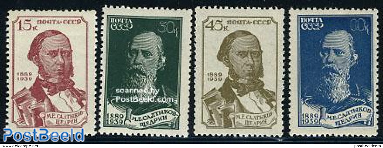 Russia, Soviet Union 1939 M.J. Ssaltykow 4v, Unused (hinged) - Unused Stamps