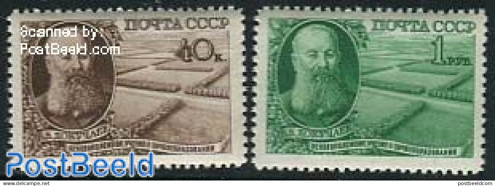 Russia, Soviet Union 1949 W.W. Dokutschajew 2v, Mint NH, Various - Agriculture - Neufs