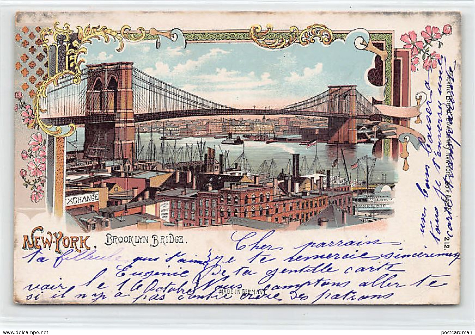 Usa - NEW YORK CITY - Brooklyn Bridge - LITHO - Publ. Low. Lowey 212 - Manhattan