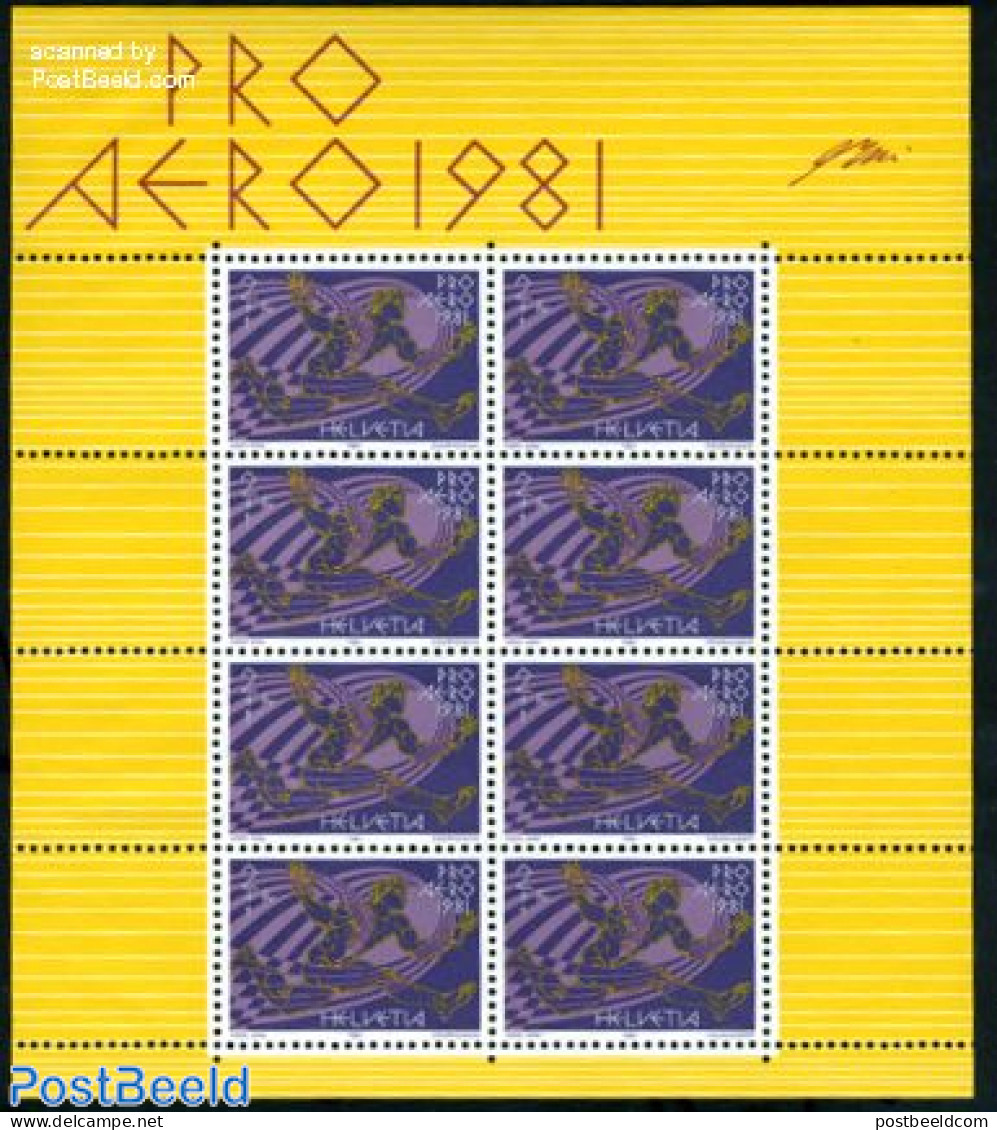 Switzerland 1981 Pro Aero M/s, Mint NH, Transport - Aircraft & Aviation - Unused Stamps