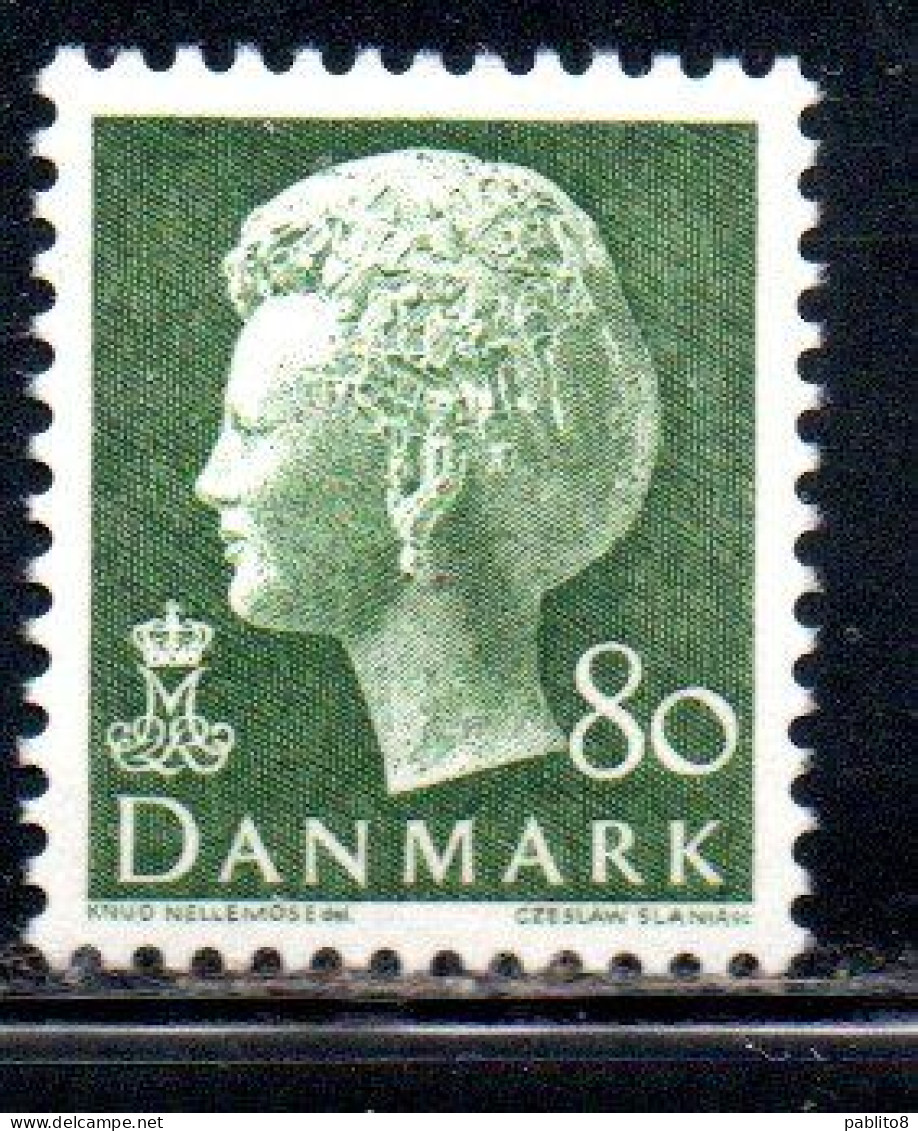 DANEMARK DANMARK DENMARK DANIMARCA 1974 1981 QUEEN MARGRETHE 80o MNH - Unused Stamps