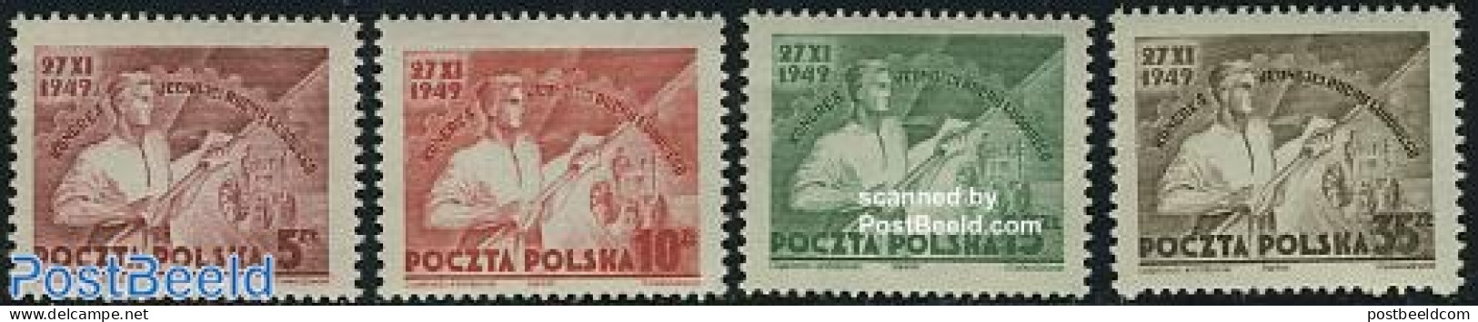 Poland 1949 Farmers Congress 4v, Unused (hinged), Various - Agriculture - Unused Stamps