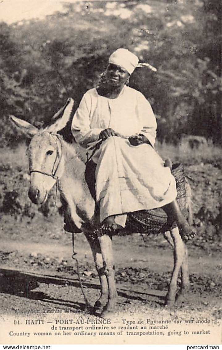 Haiti - PORT AU PRINCE - Peasant Woman Riding A Donkey - Ed. Thérèse Montas 94 - Haïti