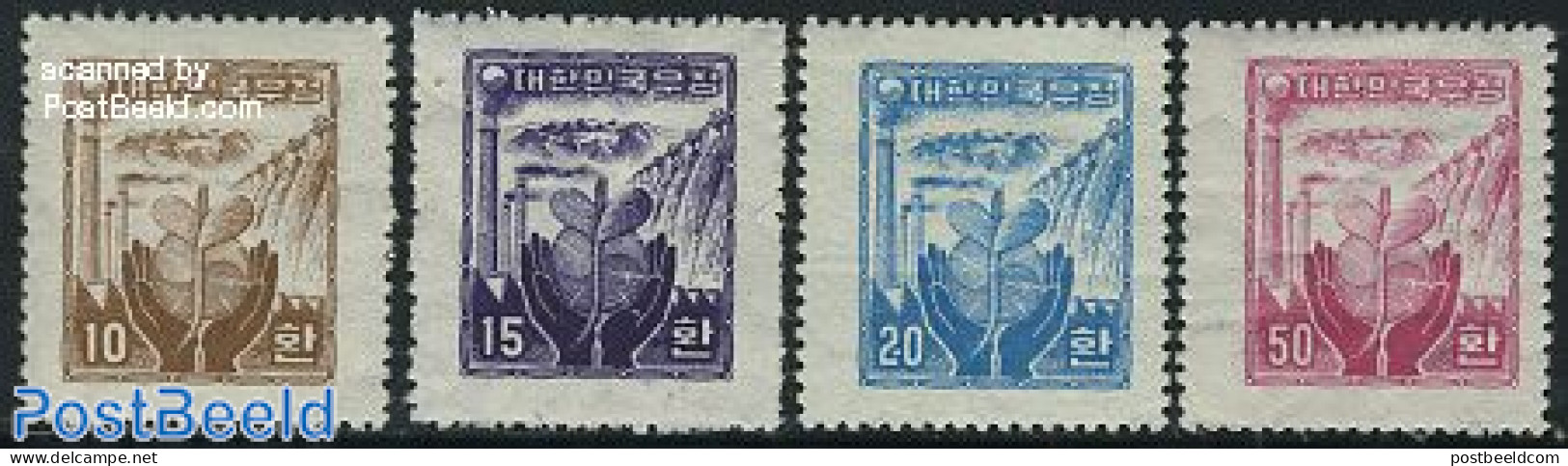 Korea, South 1955 Definitives 4v, Unused (hinged) - Korea, South