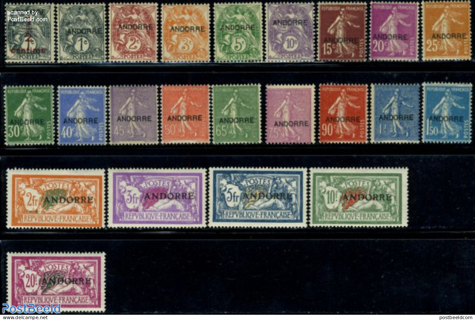 Andorra, French Post 1931 Overprints On French Stamps 23v, Unused (hinged) - Neufs