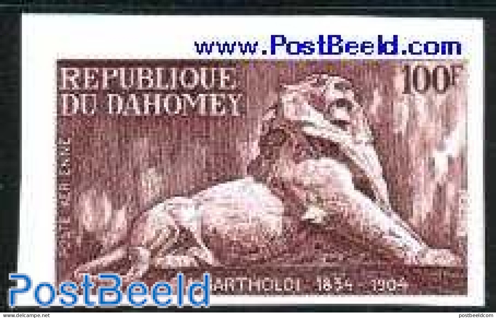 Dahomey 1974 Bartholdi 1v, Imperforated, Mint NH, Sculpture - Sculpture