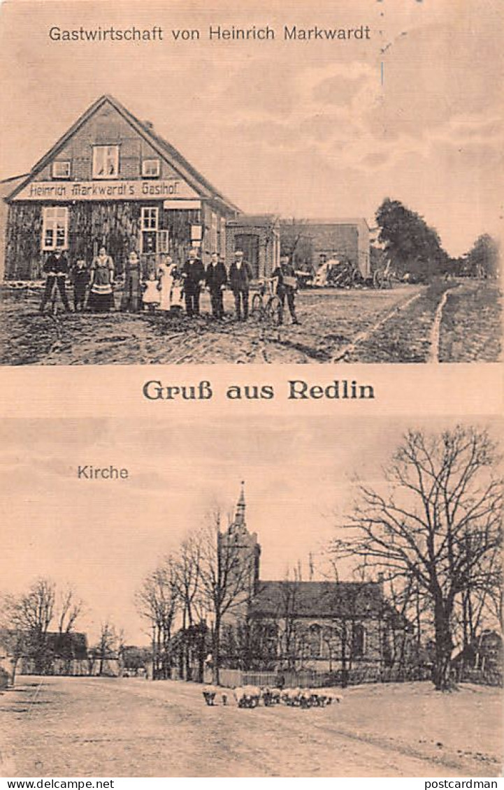 Redlin (BR) Kirche - Gastwirtschaft Von Heinrich Markwardt - Autres & Non Classés