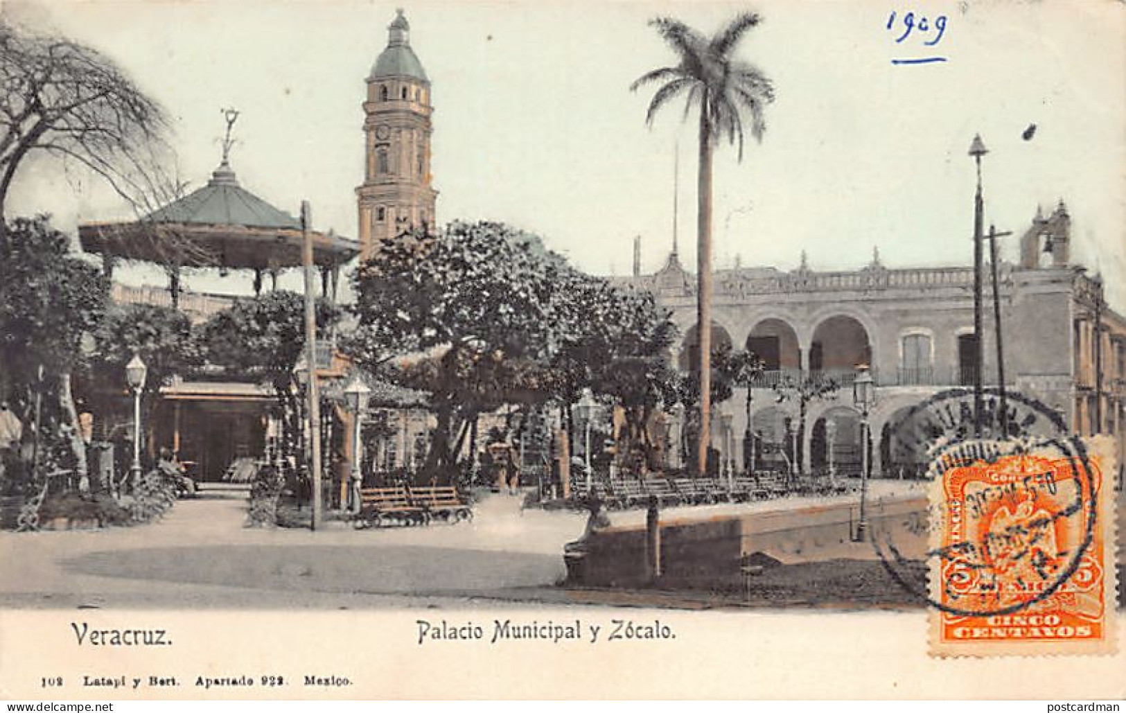 Mexico - VERACRUZ - Palacio Municipal Y Zocalo - Ed. Latapi Y Bert 102 - Mexico