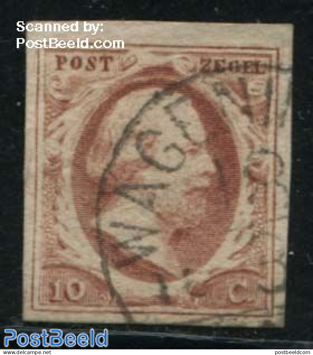 Netherlands 1852 10c, Used, WAGENINGEN-C, Used Stamps - Used Stamps