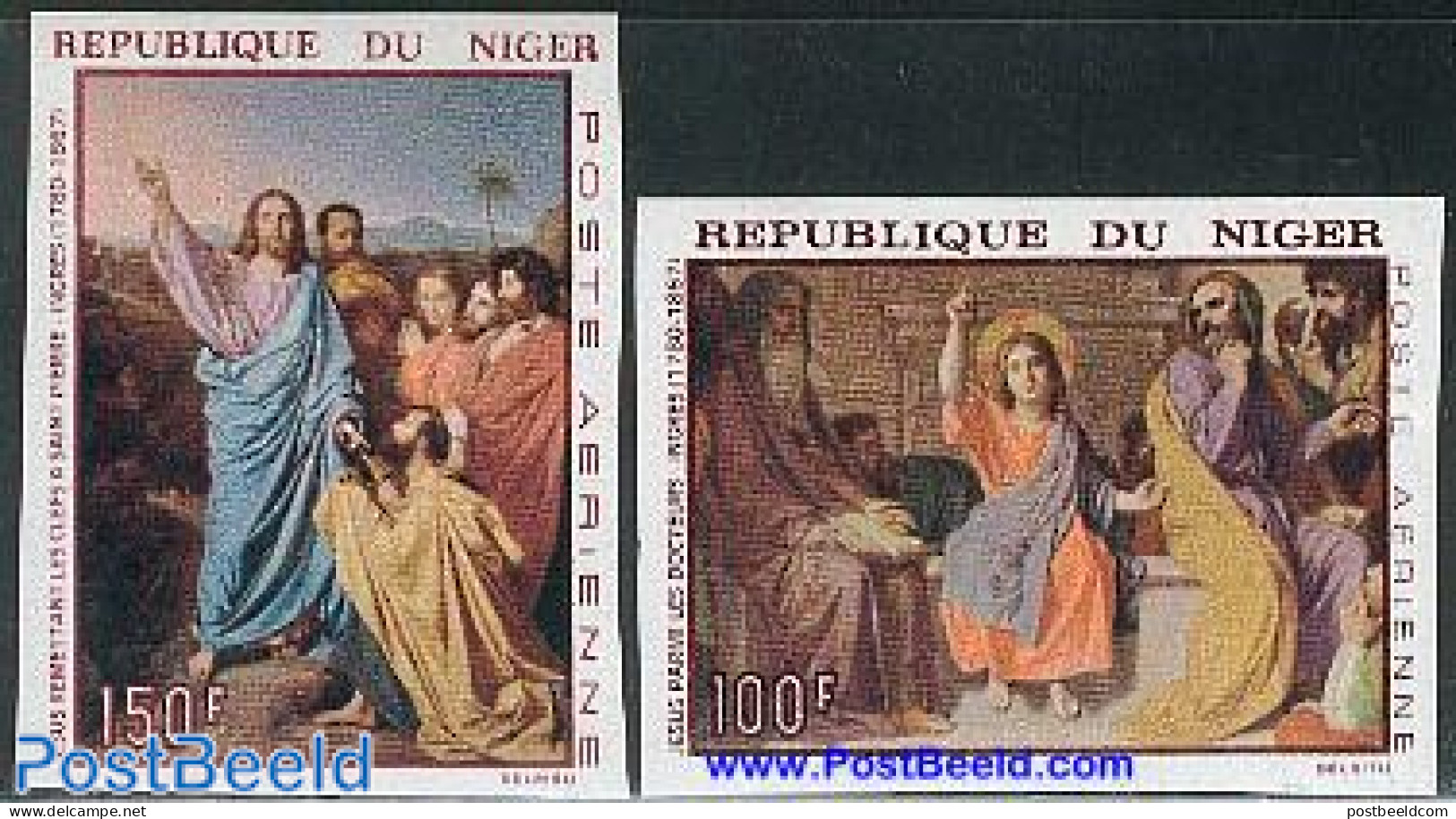 Niger 1967 INGRES PAINTINGS 2V IMPER, Mint NH, Paintings - Niger (1960-...)