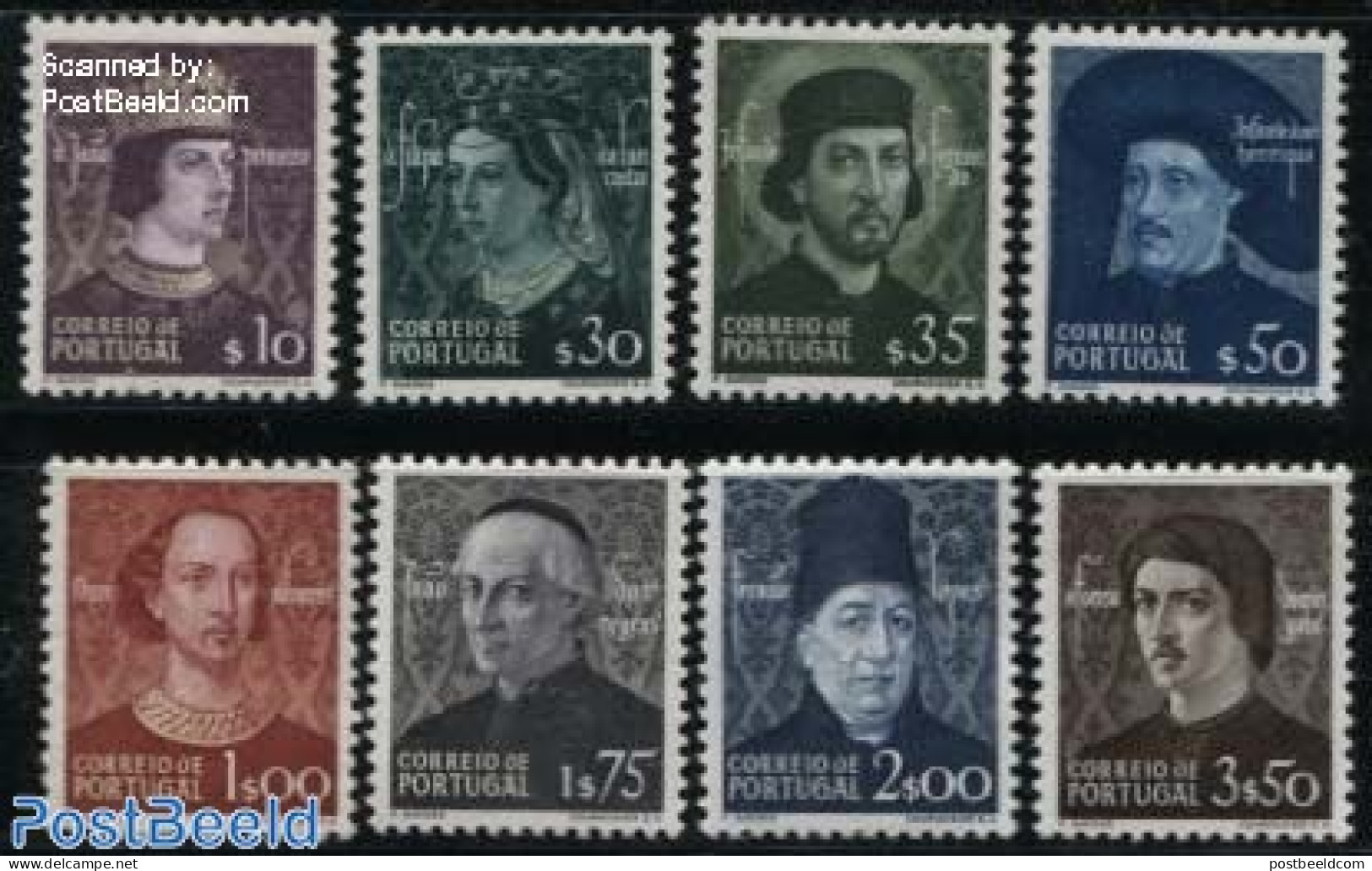 Portugal 1949 Aviz Dynasty 8v, Mint NH, History - Kings & Queens (Royalty) - Unused Stamps