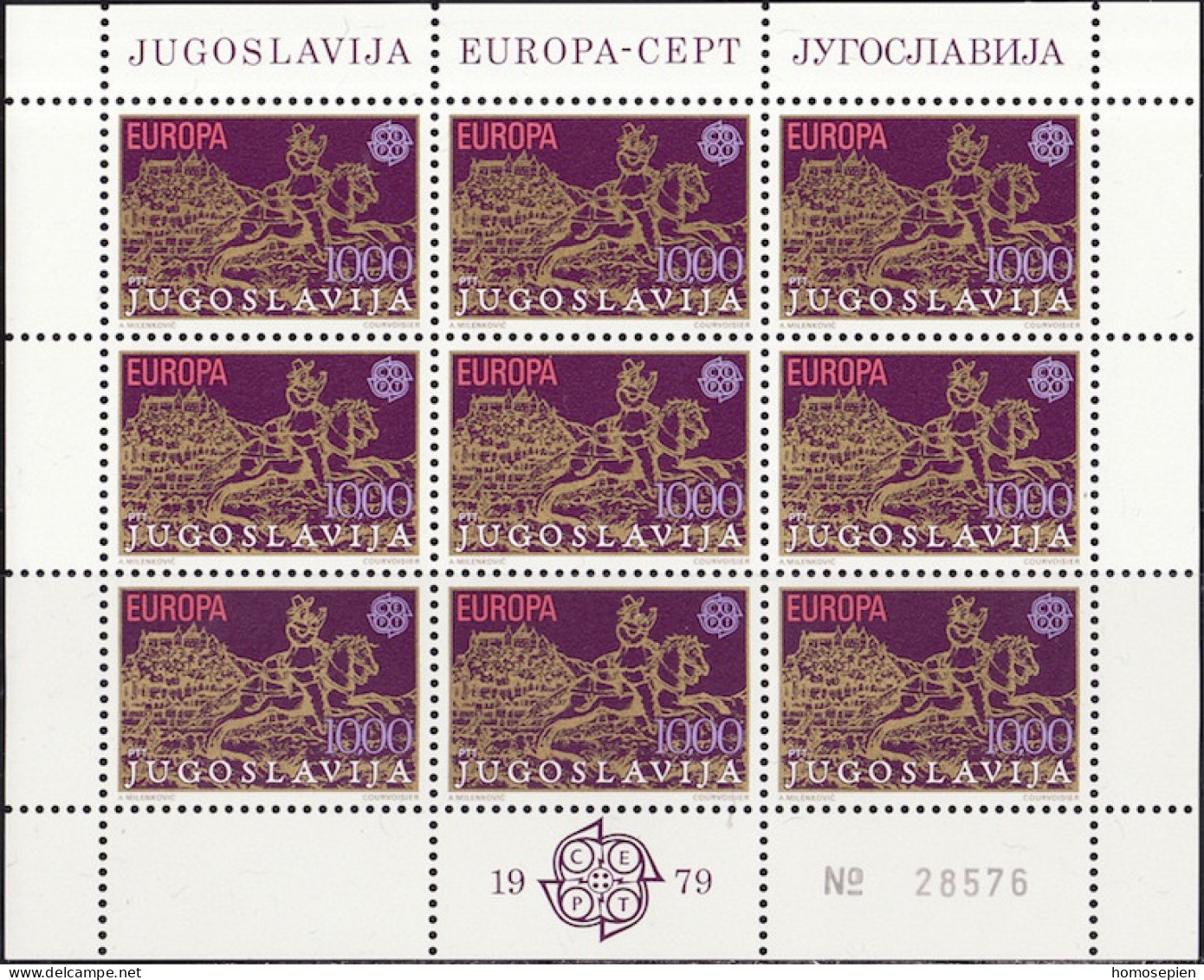 Yougoslavie - Jugoslawien - Yugoslavia Bloc Feuillet 1979 Y&T N°F1663 à F1664 - Michel N°KB1787 à KB1788 *** - EUROPA - Blocs-feuillets