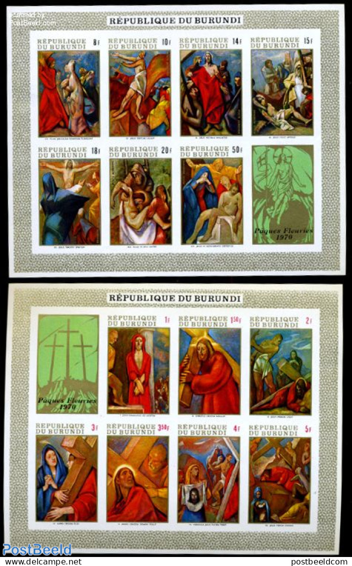 Burundi 1970 Easter 2 S/s Imperforated, Mint NH, Religion - Religion - Other & Unclassified