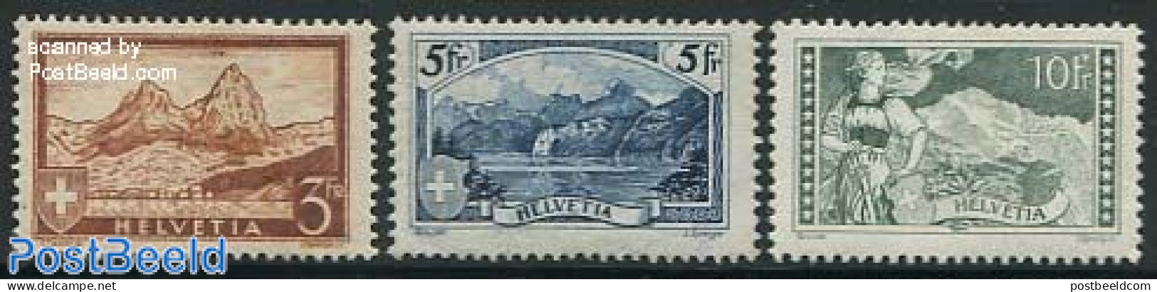 Switzerland 1928 Definitives 3v, Unused (hinged), Various - Costumes - Unused Stamps