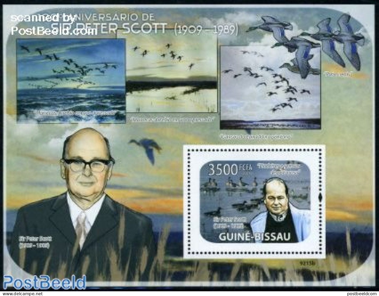 Guinea Bissau 2009 Sir Peter Scott S/s, Mint NH, Nature - Birds - Guinea-Bissau