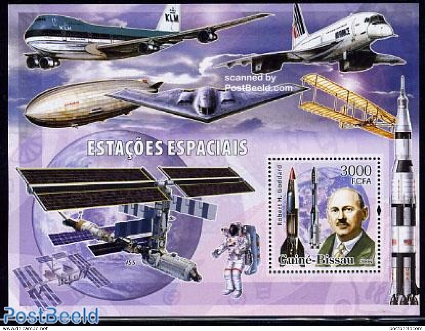 Guinea Bissau 2006 Space Stations S/s, Mint NH, History - Transport - Netherlands & Dutch - Aircraft & Aviation - Spac.. - Géographie