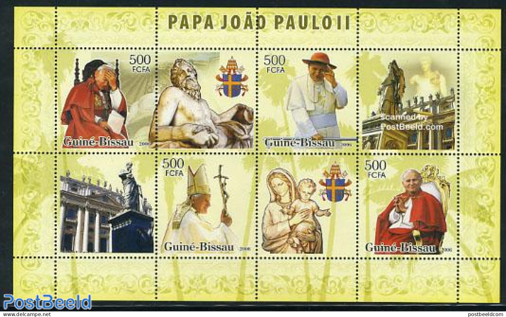 Guinea Bissau 2006 Pope John Paul II 4v M/s, Mint NH, Religion - Pope - Religion - Papes