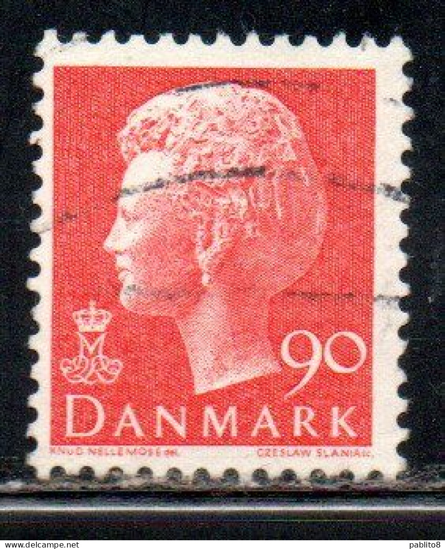 DANEMARK DANMARK DENMARK DANIMARCA 1974 1981 QUEEN MARGRETHE 90o USED USATO OBLITERE' - Used Stamps